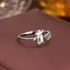 Anillo de Plata de Ley 925 100 Apellidos Familiares Apellido Familiar Anillo para Mujer Nuevo Amor Diseño de Nicho Sentido Anillo de Dedo Abierto Todo-partido Regalo
