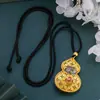 Colgante de Calabaza Fu Xiangyun Esmaltada Método Antiguo Hilo Hueco con Esmalte Colgante de Calabaza con Texto Noble