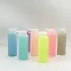 Taza de Gelatina de Vidrio de Borosilicato Multicolores Dopamina Botella de Agua con Funda de Silicona Deportiva Taza de Coche Portátil Taza de Agua Práctica