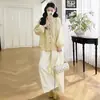 Conjunto de Duas Peças para Gestante Estilo Coreano Mom Tendência - Camisa Listrada Solta + Calça de Perna Larga - Novo Estilo Fresco Primavera 2026