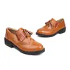 Zapatos de Mujer Zapatos de Tacón Bajo 4 Flores Quemadas Nuevos Talla Grande Zapatos de Comercio Exterior Borla Zapatos de Mujer Negro Marrón Cabeza Redonda en stock Neutro