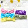 Banda para el cabello con lazo estilo coreano, venta al por mayor, banda de goma para el cabello, cuerda para el cabello colorida para niños, accesorios para el cabello de alta elasticidad para mujeres