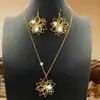 Artículo Popular Transfronterizo: Juego de Joyería de Flor Hueca de Doble Capa, Disponible en Múltiples Colores, Moderno, Sencillo, Versátil y Retro
