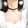 Joias Japonesas e Coreanas Outono e Inverno Vermelho Ano Novo Natal Colar Gargantilha Corrente de Pescoço Corrente de Lã Corrente Curta para Clavícula para Mulheres