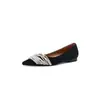 Sapatos de salto baixo estilo francês para mulheres, Coleção Primavera/Verão 2026, scarpins versáteis de bico fino, novo design de bico fino confortável e elegante