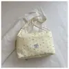 Bolsa Tote de Lona com Bolinhas Simples para Mulheres 2026 Nova Bolsa Grande de Ombro Transversal Versátil para Estudantes e Deslocamento