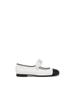 Sapatos Mary Jane Yuanlitong Estilo Chanel Bico Redondo Color Block para Mulheres 2025, Sapatos Baixos com Tira Única Plissada, Confortáveis e Versáteis