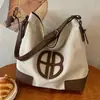 Bolsa de Ombro/Axila Grande Capacidade Estampada com Letras Estilo Novo Verão 2026 Simples Casual Estética