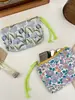 33262 Bolso de Mano Floral Simple Estilo Coreano con Cuerda de Colores Bolsa de Almacenamiento Portátil Bolsa de Viaje para Artículos de Tocador y Maquillaje Bolsa de Almacenamiento