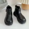 Botas Martin Forradas de Felpa para Niñas 2026 Otoño/Invierno Nuevo Estilo Botines Casuales de Moda de Caña Media para Niñas Mayores Botas de Cuero para Niñas