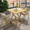 Mesa plegable de madera maciza, simple y portátil, adecuada para apartamentos pequeños, uso doméstico, balcón, mesa de comedor moderna económica para viviendas de alquiler
