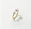 Anel de Pérola de Água Doce em Prata Esterlina S925 para Mulheres Leve Luxo Alto Padrão Quatro Garras Diamante Único Aberto Ajustável Anel Vazio para Montagem DIY