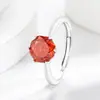Anillo Clásico de Seis Garras Corte Rosa de Piedra Preciosa de Color Más Vendido en Transmisión en Vivo, Diamante de Alto Carbono Súper Brillante, Chapado en Oro Real, Anillo de Moda Versátil