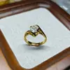 Celebridad de Internet Explosiones Moda Clásica Diseño de Nicho Moissanita Simple Seis Garras Circonita Anillo Abierto Femenino Outlet de Fábrica
