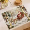 Manteles Individuales de Tela Creativos Navideños Transfronterizos, Decoraciones Festivas para Restaurantes, Tapetes Aislantes para Vajilla, Manteles Individuales Estilo Occidental, Ventas Directas de Fábrica
