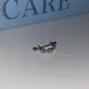 Aretes Hélice Hueso del Oído Colgante Copo de Nieve Cruz Azul Acero de Titanio Aro de Oreja Cruzado en forma de U Apilados con Aretes Azules Dobles de Nicho para Mujer