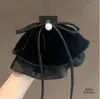 Pinza para el cabello con lazo de mezclilla gris hecha a mano en Corea, Pinza de tiburón de estilo de celebridad de Internet de alta gama para la parte posterior de la cabeza