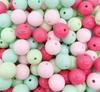 Cuentas Redondas de Color Sólido para Macarrón de Acrílico Material para Cadena de Teléfono Móvil DIY Colgante Llavero Cuentas Sueltas de Color Caramelo