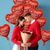 Globos de papel de aluminio en forma de corazón con temática del Día de San Valentín, un juego de globos para expresar amor en el Día de San Valentín, adecuados para decoraciones de bodas y cumpleaños