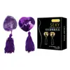 Cobre-mamilos de Lantejoula em Forma de Coração com Franja, Adesivos de Silicone para Mamilos, Adesivos Sexys Inovadores para Seios Femininos em Forma de Gota de Sangue, Atacado para Quarto
