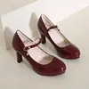 Sapatos de salto alto com plataforma impermeáveis para mulheres, salto grosso, bico redondo, novo modelo de moda, sapatos de passarela, sapatos de trabalho para boate, sapatos de salto único femininos