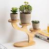 Creativo Escritorio Multicapa Pequeño Estante para Flores Base para Macetas Balcón Suculenta Rosa Verde Estante de Almacenamiento Adornos de Madera Estante de Almacenamiento