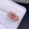 Anel de Prata Esterlina S925 com Turmalina Natural Design de Nicho Fashion Oval 6*9mm Anel Suporte Vazio Atacado