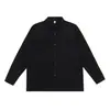 Camisa casual estilo japonês Muqiu para homens com costura frontal, camisa de manga comprida desconstruída de cor sólida, camisa masculina de botões com corte solto