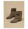 Botines retro con hebilla para mujer, nuevo estilo 2026, tacón grueso de moda, botas de motociclista, botas de vaquero western, modernos