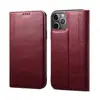 Adecuado para Iphone11 Funda para Teléfono Móvil con Tarjetero Imitación Piel de Vaca Cera Aceite 11 Pro Max Flip Funda Protectora Anti-Doblado