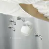 1000 Piezas de Decoraciones de Moños para Uñas de Aleación Mixta, Moños de Cinta Huecos, Pedrería Plateada para Uñas, Al por Mayor