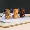 Palo de Rosa Rana Dorada Calabaza Cadena para Teléfono Móvil Colgante para Coche Talla en Madera Artesanías Estilo Antiguo Llavero Joyería