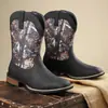 Novas Botas de Cowboy Estilo Ocidental com Bordado Artesanal, Botas de Cavaleiro Masculinas de Cano Alto Retrô, Botas de Trabalho Casuais Modernas e Versáteis