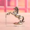 Estátua de Cavalo Galopante de Latão Puro, Artesanato Decorativo Vintage de Latão Sólido para Mesa
