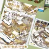 4 Piezas Fanjia Xiaoyuan Modelo Nuevo Pegatinas de Paisaje 3D Hechas a Mano Escenas Miniatura Tridimensionales Creativas para Aliviar el Estrés
