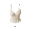 Top Camisola de Renda Espinha de Peixe Macia para Mulheres ZD002 com Bojos Costas Bonitas Sexy Sem Alças para Usar por Dentro ou por Fora