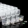 Caja de almacenamiento de joyería de 28 compartimentos, caja de herramientas para taladro, caja de almacenamiento de apertura única translúcida de color, caja vacía