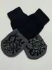 Meias para cachorro com solas antiderrapantes, meias de algodão para cachorro grande, sapatos pretos com estampa de leopardo para pet, meias silenciosas antiderrapantes para pet no atacado