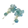 Aretes de Borlas Exageradas de Flor Azul para Mujer, Aretes Súper Hada Únicos y Hermosos de Primavera y Verano, Aretes Estilo Resort Costero