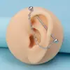 Pendientes de botón con cadena de bola cruzada, nuevos, simples, de moda, personalidad, pendientes frescos de Corea del Sur, estilo ins