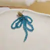 Nuevos Pendientes Trenzados de Colores Vibrantes con Cuentas, Lazo, Flor y Borla de Plata de Ley 925, Joyería Versátil para Orejas, Accesorios DIY para Mujeres
