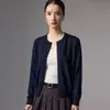 Suéter de lana merino finamente hilada 2026 primavera/otoño nuevo para mujer cárdigan de punto con cuello redondo abrigo de estilo elegante de un solo botón