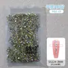 Abanico Rey Brillante con Diamantes Ss4 Ab Sueltos Transparentes Redondos Flatback Aurora Symphony Cristales para Uñas Rhinestones