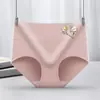 Venta al por mayor de fábrica 95% algodón artemisa tiro medio estampado color liso control de abdomen transpirable levantamiento de glúteos talla grande bragas para mujer
