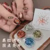 Arte de uñas de otoño e invierno: lentejuelas redondas con purpurina, mini pegatinas de lunares ultradelgadas, color bronce antiguo, deslumbrantes decoraciones para puntas de los dedos, venta al por mayor