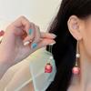 Pendientes de flor eterna Mori Super fairy pendientes chapados en oro de 14K elegantes pendientes de rosa de flor seca natural flor real pendientes pendientes