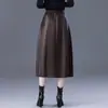 Falda de mujer moderna y elegante, nuevo modelo otoño e invierno 2026, de cintura alta, adelgazante, de longitud media, falda de línea A elegante y versátil, de moda