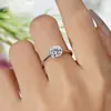 Prata Pura S925 com Moissanita Exportação Mais Vendida Versátil Anel Simples Banhado a Moissanita para Mulheres Diamante Único Moissanita