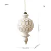 Nueva Bola de Plástico Blanca Dorada Bola de Navidad Colgante de Forma Especial Retro Lujo Accesible Bola Mate Copo de Nieve Regalo Colgante para Árbol de Navidad