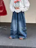 Mono de Moda para Niños Jeans de Pierna Ancha con Bolsillos 3D para Bebés y Niños, Pantalones de Calle Frescos de Otoño para Niños y Niñas